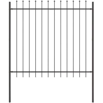 Vidaxl - Cercado de Jardín con Punta de Lanzador Gris 8,5x1,5 m Acero - Grau - 8,5x1,5 m - Gartenzaun Vidaxl - Cercado de Jardín con Punta de Lanzador Gris 8,5x1,5 m Acero - Grau - 8,5x1,5 m - Gartenzaun