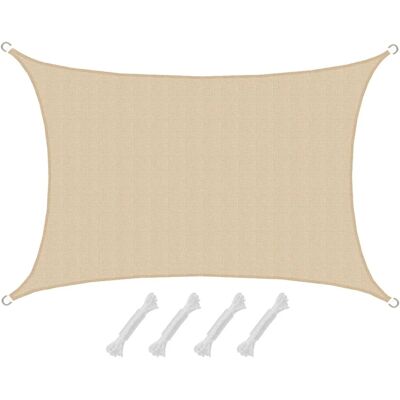 AMANKA HDPE Sonnensegel - 3 x 5 m Rechteckig Beige AMANKA HDPE Sonnensegel - 3 x 5 m Rechteckig Beige