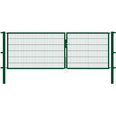 - Metallzaun Doppeltor für Doppelstabmatte Grün z. Einbetonieren 120 cm x 350 cm - Metallzaun Doppeltor für Doppelstabmatte Grün z. Einbetonieren 120 cm x 350 cm