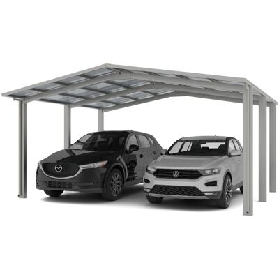 Ximax 79121 Aluminium Carport Linea - Doppelcarport Edelstahl-Look Ximax 79121 Aluminium Carport Linea - Doppelcarport Edelstahl-Look