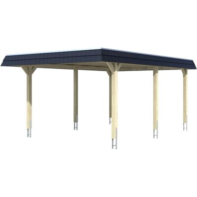 SKANHOLZ Wendland Carport - Flachdach - 409x628cm - grau SKANHOLZ Wendland Carport - Flachdach - 409x628cm - grau