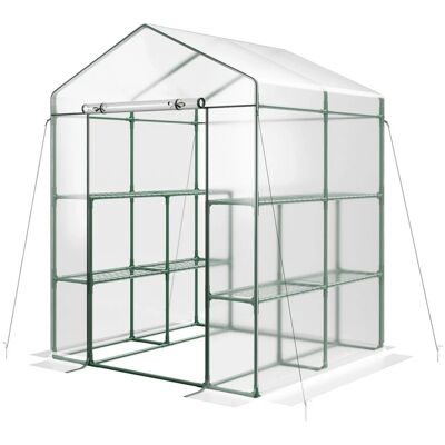 Costway Gewächshaus mit 8 Regalen Pflanzen 139 x 144 x 195 cm Costway Gewächshaus mit 8 Regalen Pflanzen 139 x 144 x 195 cm