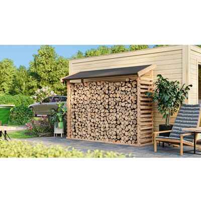 Karibu Kaminholz-Unterstand - 226x60x184cm - naturfarben - Fichtenholz Karibu Kaminholz-Unterstand - 226x60x184cm - naturfarben - Fichtenholz