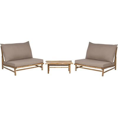 Beliani Todi Bambus Lounge Set Taupe - Lounge Set Beliani Todi Bambus Lounge Set Taupe - Lounge Set