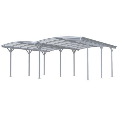 Vente-unique Freistehendes Carport Baresa Weiß 370 cm Vente-unique Freistehendes Carport Baresa Weiß 370 cm