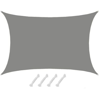 AMANKA Polyester Sonnensegel Wasserdicht - 7 x 5 m Rechteckig Grau AMANKA Polyester Sonnensegel Wasserdicht - 7 x 5 m Rechteckig Grau