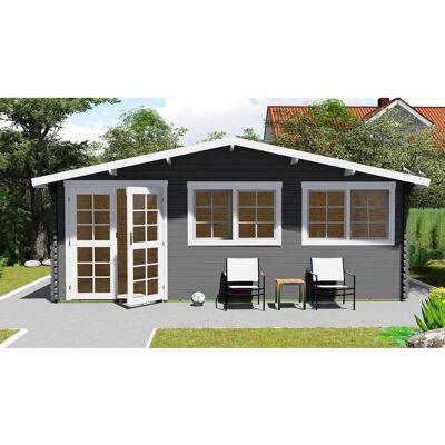 Finn Art Blockhaus 40mm Holz-Gartenhaus 6x4 m Norwegen 53 mit Doppeltür mit 28mm Fußboden Finn Art Blockhaus 40mm Holz-Gartenhaus 6x4 m Norwegen 53 mit Doppeltür mit 28mm Fußboden