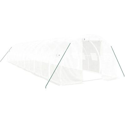 vidaXL Gewächshaus 12x3x2 m Weiß Stahlrahmen - Gewächshaus vidaXL Gewächshaus 12x3x2 m Weiß Stahlrahmen - Gewächshaus