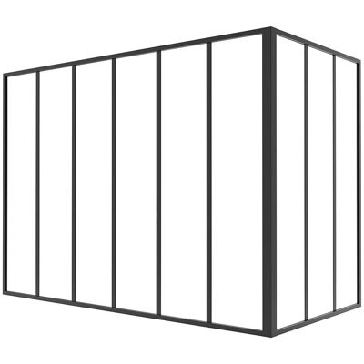 BAYVIEW Aluminium Eckverglasung - 180x130 cm - Schwarz BAYVIEW Aluminium Eckverglasung - 180x130 cm - Schwarz