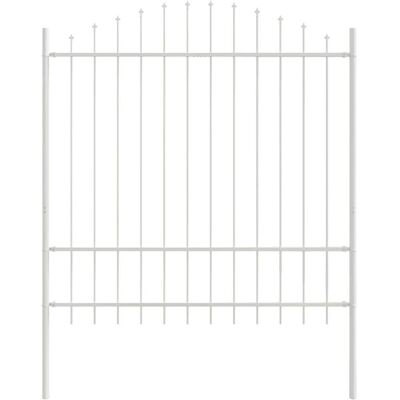 Vidaxl Weiße Gartenzäune mit Bogen, 10,2x1,75 m Stahl Vidaxl Weiße Gartenzäune mit Bogen, 10,2x1,75 m Stahl