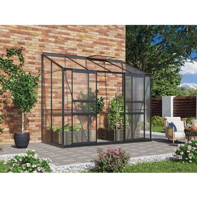 Vitavia Anlehn-Gewächshaus Ida 3300 mit 4 mm HKP 3,3 m² Schwarz Vitavia Anlehn-Gewächshaus Ida 3300 mit 4 mm HKP 3,3 m² Schwarz