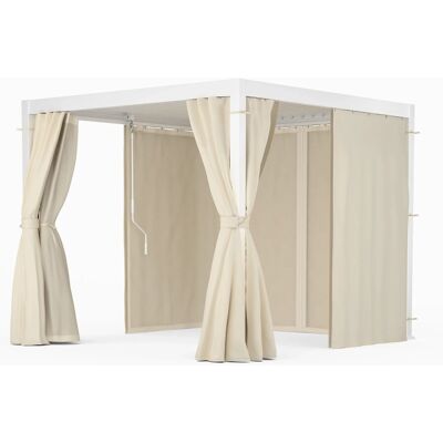 Blumfeldt LuminaHaven Pergola Gartenpavillon 3x3 m mit Vorhängen und Moskitonetzen Weiß Blumfeldt LuminaHaven Pergola Gartenpavillon 3x3 m mit Vorhängen und Moskitonetzen Weiß