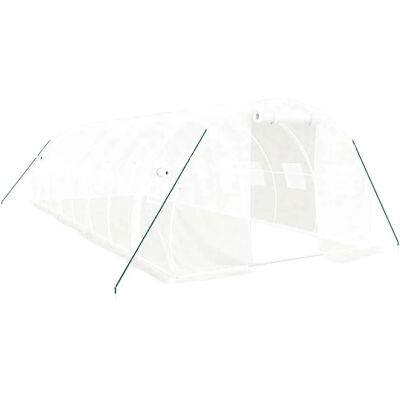 vidaXL Gewächshaus 8x3x2m Weiß Stahlrahmen - Gewächshaus vidaXL Gewächshaus 8x3x2m Weiß Stahlrahmen - Gewächshaus
