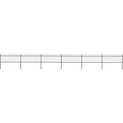 vidaXL Gartenzaun mit Speerspitze Stahl 1070 x 80 cm Schwarz 277607 vidaXL Gartenzaun mit Speerspitze Stahl 1070 x 80 cm Schwarz 277607