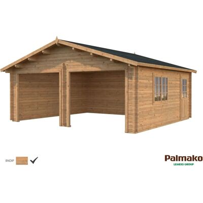 Palmako Holzgarage - 28,4 m², Nordisches Fichtenholz, Satteldach - Garage Palmako Holzgarage - 28,4 m², Nordisches Fichtenholz, Satteldach - Garage