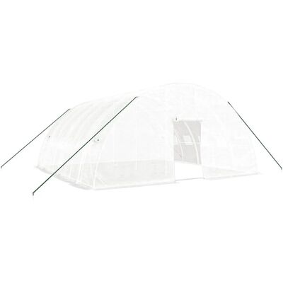 vidaXL Weißes Gewächshaus 6x6x2.85m Stahlrahmen Poly Tunnel - Gewächshaus vidaXL Weißes Gewächshaus 6x6x2.85m Stahlrahmen Poly Tunnel - Gewächshaus