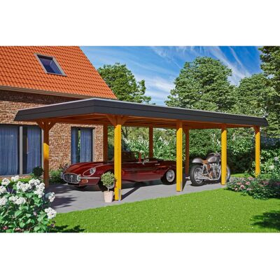SKANHOLZ Wendland Carport - Flachdach, 409x870cm, braun SKANHOLZ Wendland Carport - Flachdach, 409x870cm, braun