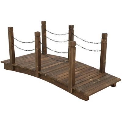 Relaxdays Gartenbrücke mit Ketten Tannenholz Eisen Braun Begehbar Wetterfest 55 cm x 150 cm x 67 cm Relaxdays Gartenbrücke mit Ketten Tannenholz Eisen Braun Begehbar Wetterfest 55 cm x 150 cm x 67 cm