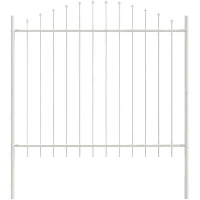 VidaXL Gartenzäunung Weiß mit Bogen 13,6x1,25 m Metall VidaXL Gartenzäunung Weiß mit Bogen 13,6x1,25 m Metall