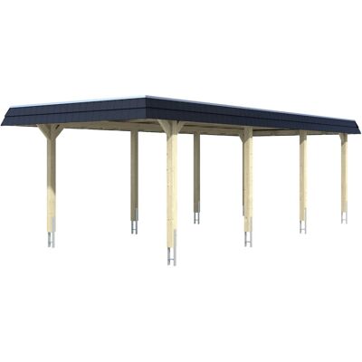 SKANHOLZ Wendland Carport - Flachdach, 362x870cm, grau SKANHOLZ Wendland Carport - Flachdach, 362x870cm, grau