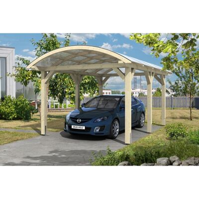 SKANHOLZ Franken Carport - Beige, 376x541cm, 293cm hoch - Fahrzeugschutz SKANHOLZ Franken Carport - Beige, 376x541cm, 293cm hoch - Fahrzeugschutz