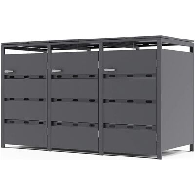 Vente-unique Mülltonnenbox Lokafa Anthrazitgrau 180 cm Vente-unique Mülltonnenbox Lokafa Anthrazitgrau 180 cm