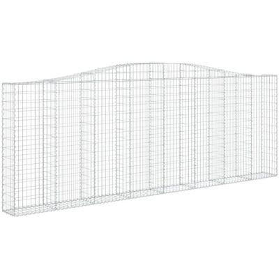 vidaXL Maison Chic - Gartengabionen 7 Stück, Metallnetz 400x30x140/160 cm vidaXL Maison Chic - Gartengabionen 7 Stück, Metallnetz 400x30x140/160 cm