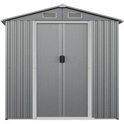 Costway Gartenhaus Metall Geräteschuppen 182 x 129 x 196 cm Grau Costway Gartenhaus Metall Geräteschuppen 182 x 129 x 196 cm Grau