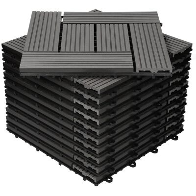 ECD Germany WPC Terrassenfliesen 30x30cm 22er Spar Set Anthrazit Holzoptik ECD Germany WPC Terrassenfliesen 30x30cm 22er Spar Set Anthrazit Holzoptik