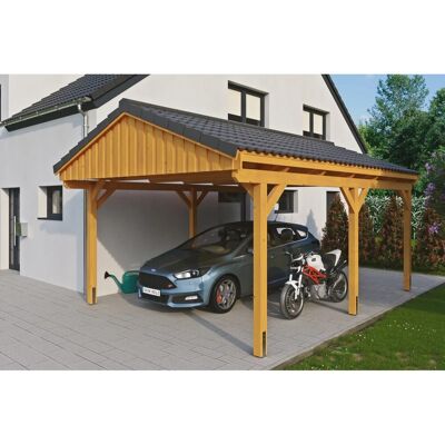 SkanHolz Fichtelberg Carport - Langlebiges Leimholz, Satteldach - 423x566cm SkanHolz Fichtelberg Carport - Langlebiges Leimholz, Satteldach - 423x566cm