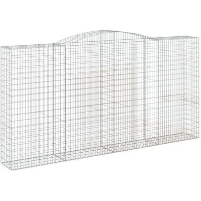 vidaXL Gewölbte Gabionen - 15 Stück - 400x50x200/220 cm - Verzinkter Stahl - Gartensperre vidaXL Gewölbte Gabionen - 15 Stück - 400x50x200/220 cm - Verzinkter Stahl - Gartensperre