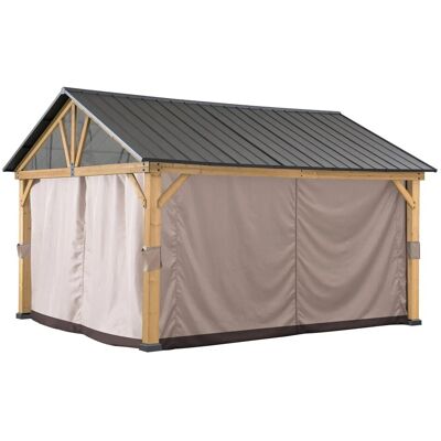 Sunjoy Zedernholz Gazebo Vorhang 335 cm x 399 cm Khaki Sunjoy Zedernholz Gazebo Vorhang 335 cm x 399 cm Khaki