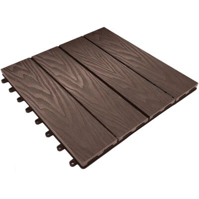 Floordirekt WPC Klickfliese Noble 3D Terrassenfliese 30 x 30 cm Braun 11er-Set 1 m² Floordirekt WPC Klickfliese Noble 3D Terrassenfliese 30 x 30 cm Braun 11er-Set 1 m²