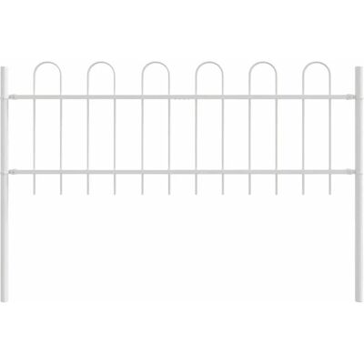Vidaxl Gartenzaun Weiß Bogen 3,4x0,6 m Stahl Vidaxl Gartenzaun Weiß Bogen 3,4x0,6 m Stahl