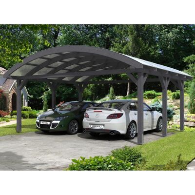 SKANHOLZ Carport Franken - Hochwertiges Leimholz, Doppel, Schiefergrau SKANHOLZ Carport Franken - Hochwertiges Leimholz, Doppel, Schiefergrau