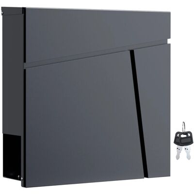 Wiltec Briefkasten V23 Anthrazit 370X105X370Mm Schloss Zeitung Pulverbeschichtet Wiltec Briefkasten V23 Anthrazit 370X105X370Mm Schloss Zeitung Pulverbeschichtet
