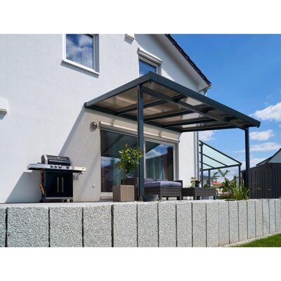 Gutta Terrassenüberdachung Premium (BxT) 410 cm x 306 cm Anthrazit Polycarbonat Bronce Gutta Terrassenüberdachung Premium (BxT) 410 cm x 306 cm Anthrazit Polycarbonat Bronce