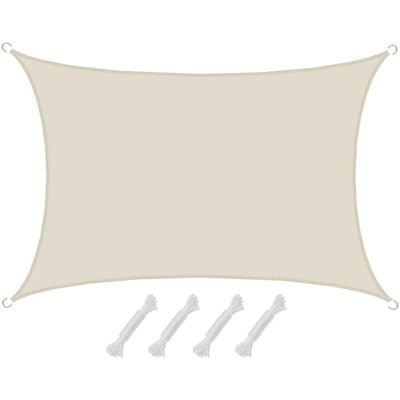 AMANKA Polyester Sonnensegel Wasserabweisend - 3 x 5 m Rechteck Beige AMANKA Polyester Sonnensegel Wasserabweisend - 3 x 5 m Rechteck Beige