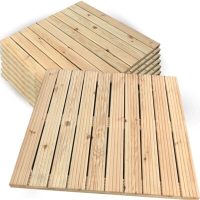 DELUKE Holzfliese Kiefernholz 95x95cm Fliese Geriffelt Terrassenfliese Holz Quadratisch Terrassendiele mit Unterkonstruktion Balkon Bodenfliese DELUKE Holzfliese Kiefernholz 95x95cm Fliese Geriffelt Terrassenfliese Holz Quadratisch Terrassendiele mit Unterkonstruktion Balkon Bodenfliese