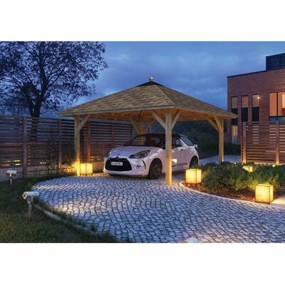 KARIBU Holm 1 Pavillon - Witterungsbeständig, Nordisches Fichtenholz, Selbstmontage KARIBU Holm 1 Pavillon - Witterungsbeständig, Nordisches Fichtenholz, Selbstmontage