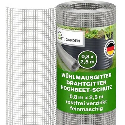 TTL GARDEN Wühlmausgitter 2,5m x 0,8m Verzinkt auf Rolle Drahtgitter Schutz für Hochbeet Rasen Pflanzen gegen Wühlmäuse TTL GARDEN Wühlmausgitter 2,5m x 0,8m Verzinkt auf Rolle Drahtgitter Schutz für Hochbeet Rasen Pflanzen gegen Wühlmäuse