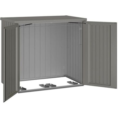 BIOHORT Mülltonnenbox - Stahl, Quarzgrau, Metallic - 147cm x 129cm x 88cm BIOHORT Mülltonnenbox - Stahl, Quarzgrau, Metallic - 147cm x 129cm x 88cm