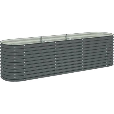 vidaXL Garten-Hochbeet 320x80x81 cm Stahl Grau 660438 vidaXL Garten-Hochbeet 320x80x81 cm Stahl Grau 660438