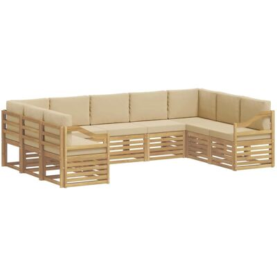 vidaXL Ecksofa Set 9 Stk Weiß und Beige 304 x 185,5 x 73 cm Polyester 3392523 vidaXL Ecksofa Set 9 Stk Weiß und Beige 304 x 185,5 x 73 cm Polyester 3392523