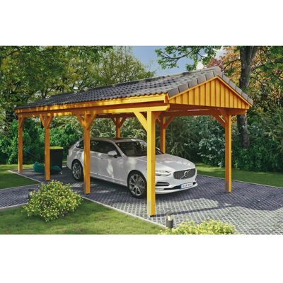 SKANHOLZ Fichtelberg Carport - 273cm, Hellbraun - Satteldach SKANHOLZ Fichtelberg Carport - 273cm, Hellbraun - Satteldach