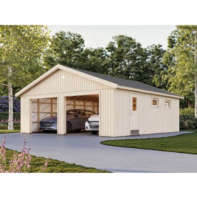 Palmako Garage Andre 44,7 m² Kit Natur Unbehandelt 665 cm x 739 cm Nordic+ Palmako Garage Andre 44,7 m² Kit Natur Unbehandelt 665 cm x 739 cm Nordic+