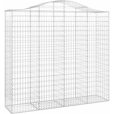 vidaXL Gebogene Gabionen 2 St 200x50x180/200 cm Verzinktes Eisen - Gabionenkorb vidaXL Gebogene Gabionen 2 St 200x50x180/200 cm Verzinktes Eisen - Gabionenkorb
