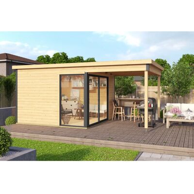 Lasita Holz-Gartenhaus Domeo 2 Flachdach Unbehandelt 504.4 cm x 300 cm 5,82 m² Lasita Holz-Gartenhaus Domeo 2 Flachdach Unbehandelt 504.4 cm x 300 cm 5,82 m²