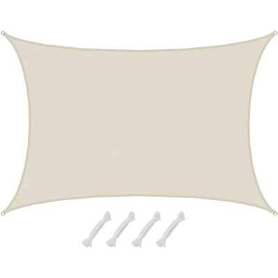 AMANKA Polyester Sonnensegel Wasserdicht - 6 x 4 m Rechteckig Beige AMANKA Polyester Sonnensegel Wasserdicht - 6 x 4 m Rechteckig Beige