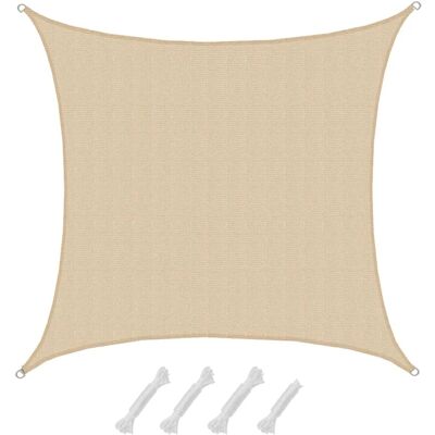 AMANKA HDPE Sonnensegel Wasserdurchlässig - 5 x 5 m Viereckig Beige AMANKA HDPE Sonnensegel Wasserdurchlässig - 5 x 5 m Viereckig Beige
